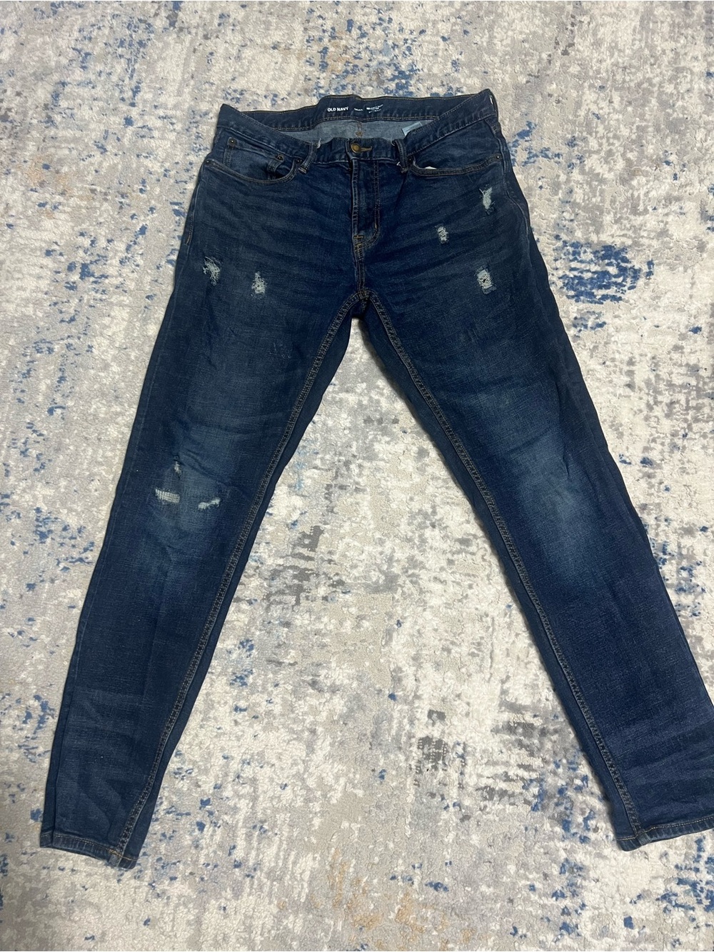 Old Navy Dark Blue Slim Distressed Men's Jeans